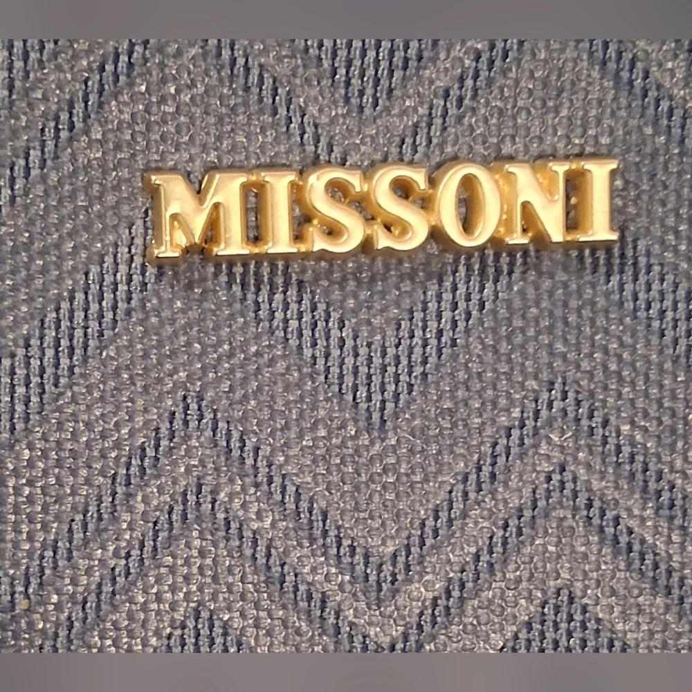 NWOT Missoni & Delta Blue Mesh ZigZag Travel Cosmetic Beauty Makeup Zip Case Bag
